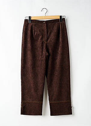 Pantalon droit taille élastique marron BRIGITTE SAGET femme