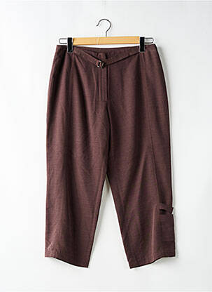 Pantalon 7/8 fermeture zippée sous rabat boutonné marron CHRISTIAN MARRY femme