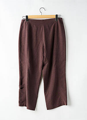 Pantalon 7/8 fermeture zippée sous rabat boutonné marron CHRISTIAN MARRY femme