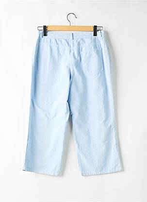 Pantalon 7/8 fermeture zippée sous rabat boutonné bleu S.CAPADE femme
