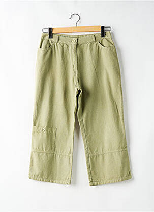 Pantalon 7/8 fermeture zippée sous rabat boutonné vert S.CAPADE femme