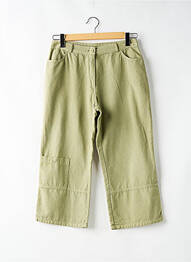 Pantalon 7/8 fermeture zippée sous rabat boutonné vert S.CAPADE femme