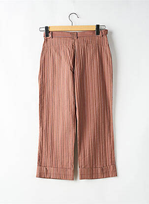 Pantalon 7/8 fermeture zippée sous rabat boutonné marron S.CAPADE femme