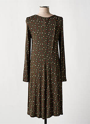 Robe mi-longue imprimé fleurs manches longues vert AN II VITO femme
