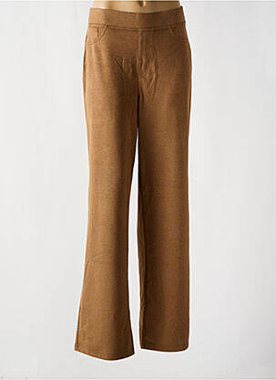Pantalon droit taille élastique beige YESTA femme