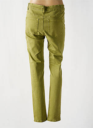 Pantalon droit fermeture zippée sous rabat boutonné vert YEST femme