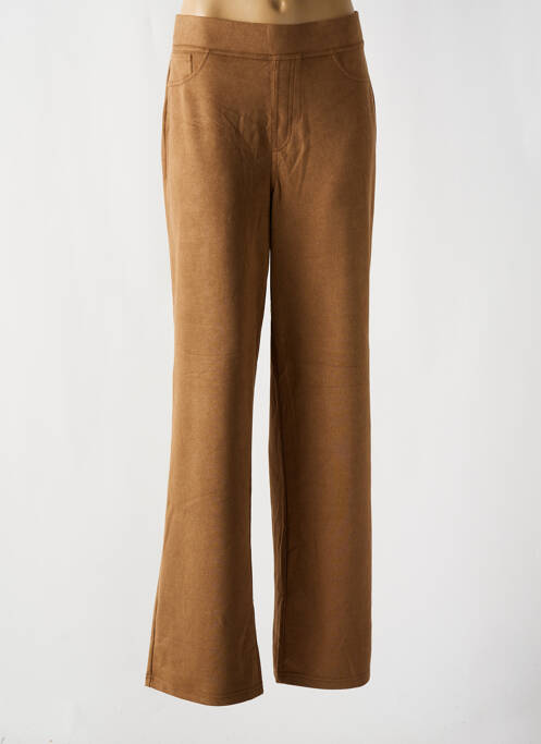 Pantalon droit taille élastique beige YESTA femme