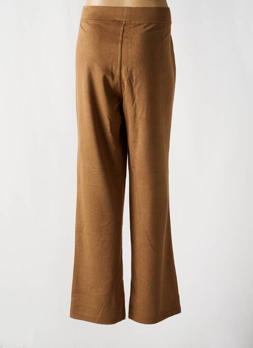 Pantalon droit taille élastique beige YESTA femme