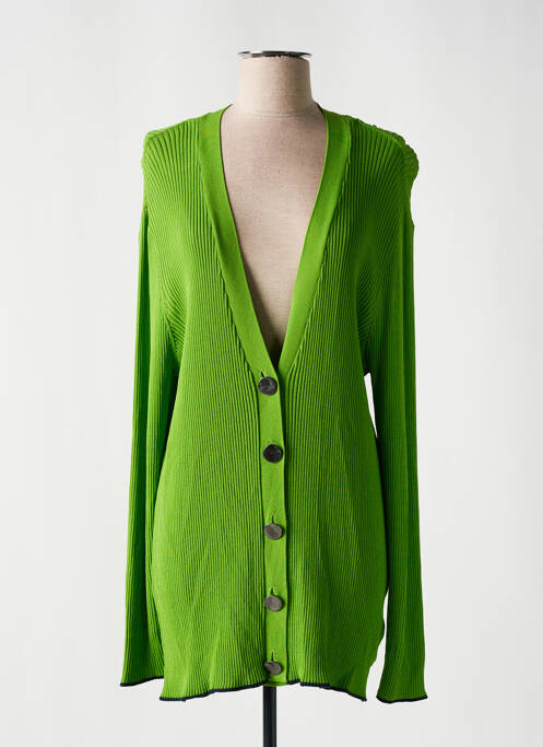 Gilet manches longues vert YESTA pour femme