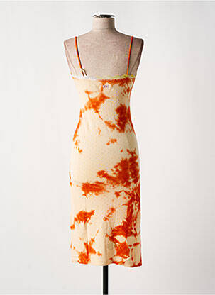 Robe mi-longue imprimé fantaisie fines bretelles orange MISS SIXTY femme