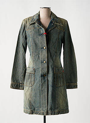 Manteau long coupe cintrée sans capuche bleu MISS SIXTY femme