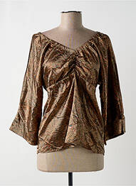 Blouse imprimé fantaisie manches longues marron WE ARE REPLAY femme