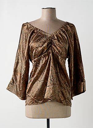 Blouse imprimé fantaisie manches longues marron WE ARE REPLAY femme
