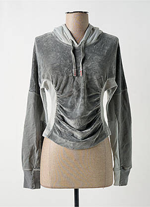 Sweat-shirt à capuche col v manches longues gris MISS SIXTY femme