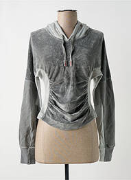 Sweat-shirt à capuche col v manches longues gris MISS SIXTY femme