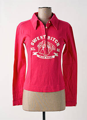 Polo tissage jersey manches longues rose MISS SIXTY femme