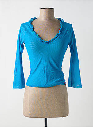 Top coupe cintrée manches 3/4 bleu MISS SIXTY femme