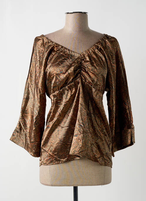 Blouse imprimé fantaisie manches longues marron WE ARE REPLAY femme