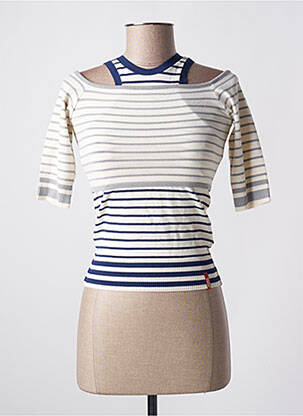 Pull col bateau manches courtes bleu MISS SIXTY femme