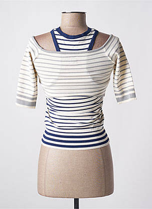 Pull col bateau manches courtes bleu MISS SIXTY femme