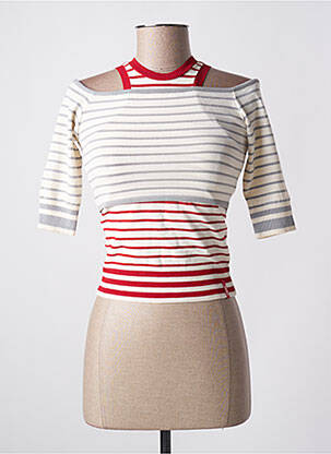 Pull col bateau manches courtes rouge MISS SIXTY femme