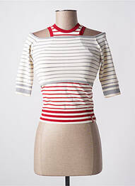Pull col bateau manches courtes rouge MISS SIXTY femme