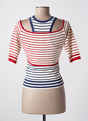 Pull col bateau manches courtes rouge MISS SIXTY femme