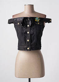 Top col carré sans manche noir WE ARE REPLAY femme