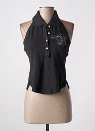 Polo stretch sans manche noir REPLAY femme