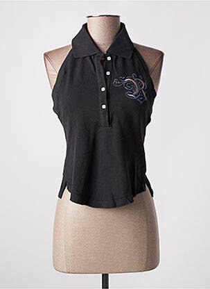 Polo stretch sans manche noir REPLAY femme