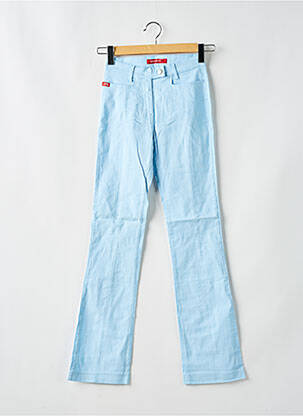 Pantalon droit fermeture zippée sous rabat boutonné bleu MISS SIXTY femme