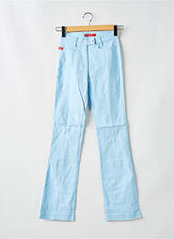 Pantalon droit fermeture zippée sous rabat boutonné bleu MISS SIXTY femme