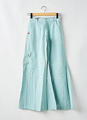 Pantalon flare fermeture zippée sous rabat boutonné bleu KILLAH femme