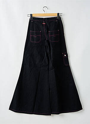 Pantalon flare fermeture zippée sous rabat boutonné noir KILLAH femme