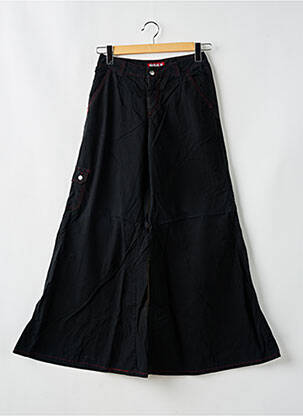 Pantalon flare fermeture zippée sous rabat boutonné noir KILLAH femme