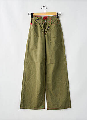 Pantalon flare fermeture zippée sous rabat boutonné vert KILLAH femme
