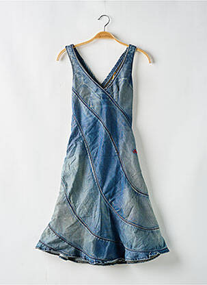 Robe courte coupe évasée fines bretelles bleu MISS SIXTY femme
