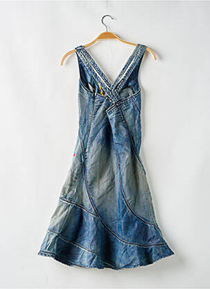 Robe courte coupe évasée fines bretelles bleu MISS SIXTY femme