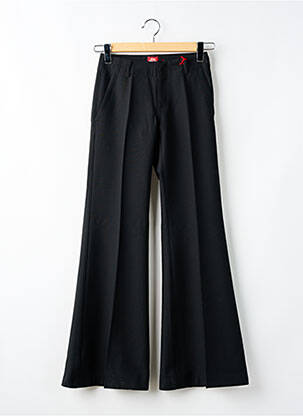 Pantalon flare fermeture zippée sous rabat avec crochet noir MISS SIXTY femme