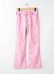 Pantalon droit fermeture zippée sous rabat boutonné taille normale rose MISS SIXTY femme