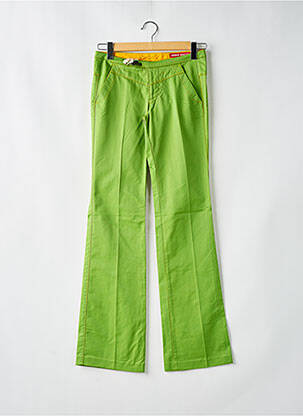 Pantalon droit fermeture zippée sous rabat boutonné taille normale vert MISS SIXTY femme