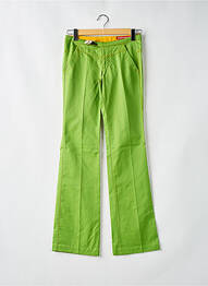 Pantalon droit fermeture zippée sous rabat boutonné taille normale vert MISS SIXTY femme