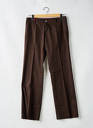 Pantalon droit fermeture zippée sous rabat boutonné taille normale marron MISS SIXTY femme
