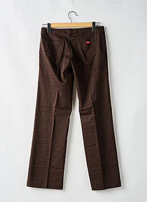 Pantalon droit fermeture zippée sous rabat boutonné taille normale marron MISS SIXTY femme