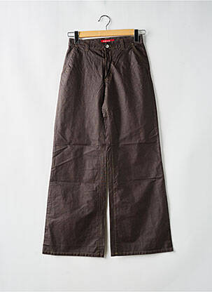 Pantalon droit fermeture zippée sous rabat boutonné taille normale marron MISS SIXTY femme