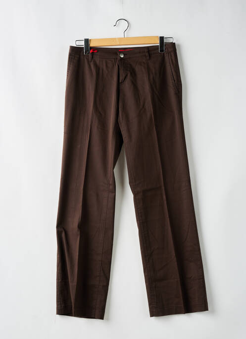 Pantalon droit fermeture zippée sous rabat boutonné taille normale marron MISS SIXTY femme