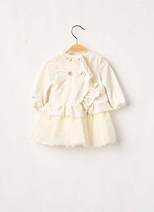 Robe mi-longue ecru CATIMINI fille