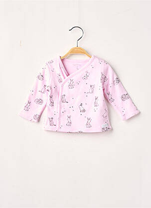 Gilet manches longues rose 3 POMMES enfant