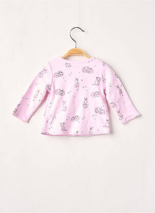 Gilet manches longues rose 3 POMMES enfant