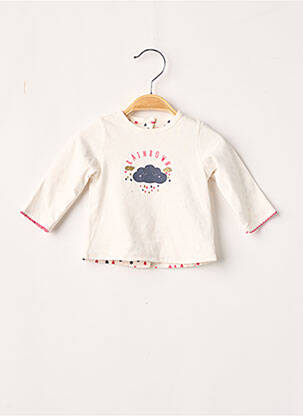 Gilet manches longues ecru 3 POMMES fille